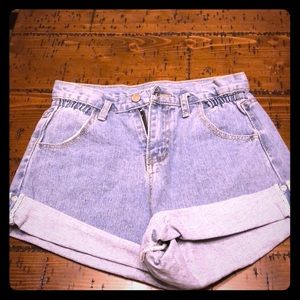 Roll-Up Hem Denim Shorts